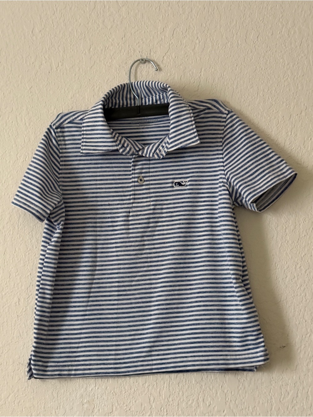 Vineyard Vines Blue and White Striped Polo